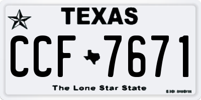 TX license plate CCF7671