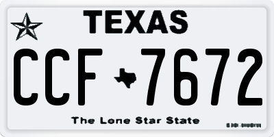 TX license plate CCF7672