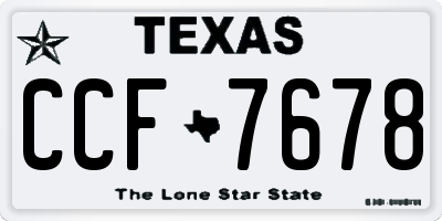 TX license plate CCF7678