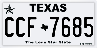 TX license plate CCF7685