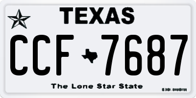 TX license plate CCF7687