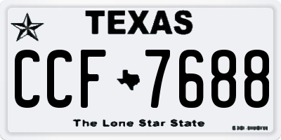 TX license plate CCF7688