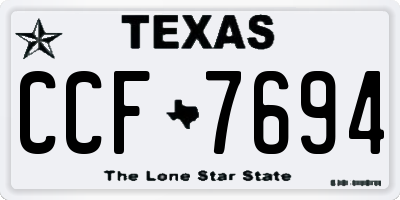 TX license plate CCF7694