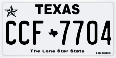 TX license plate CCF7704