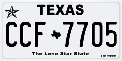 TX license plate CCF7705
