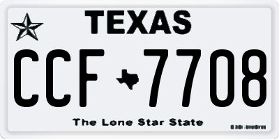 TX license plate CCF7708