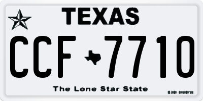 TX license plate CCF7710