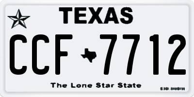 TX license plate CCF7712
