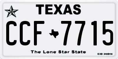 TX license plate CCF7715
