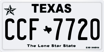 TX license plate CCF7720