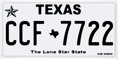 TX license plate CCF7722