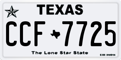 TX license plate CCF7725