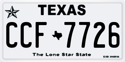 TX license plate CCF7726