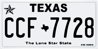 TX license plate CCF7728