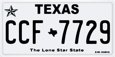 TX license plate CCF7729
