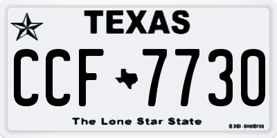 TX license plate CCF7730