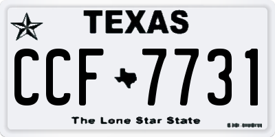 TX license plate CCF7731