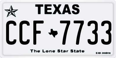 TX license plate CCF7733