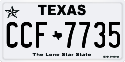 TX license plate CCF7735