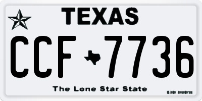 TX license plate CCF7736