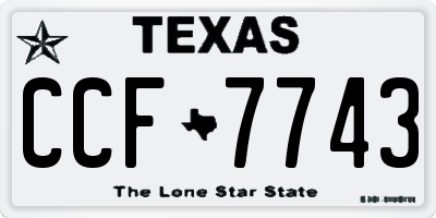 TX license plate CCF7743