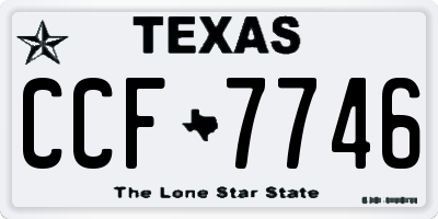 TX license plate CCF7746