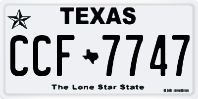 TX license plate CCF7747