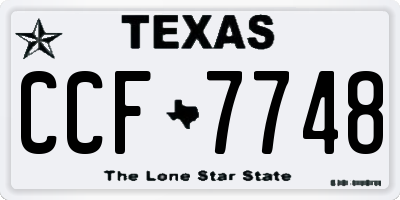TX license plate CCF7748