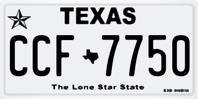 TX license plate CCF7750