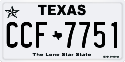 TX license plate CCF7751