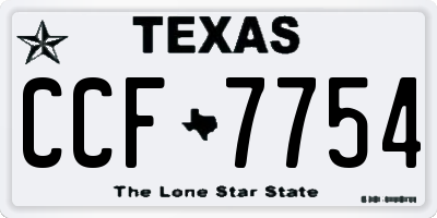 TX license plate CCF7754