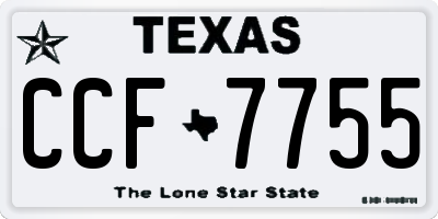 TX license plate CCF7755