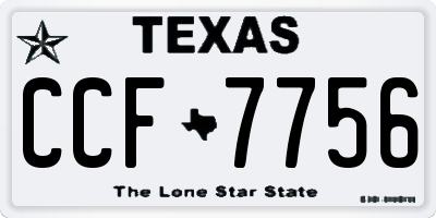 TX license plate CCF7756