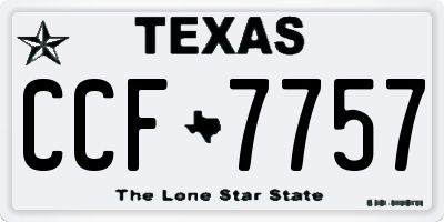 TX license plate CCF7757