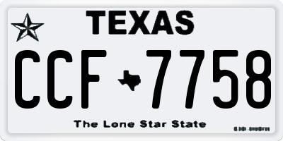 TX license plate CCF7758