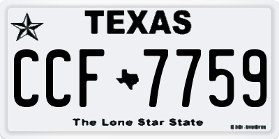 TX license plate CCF7759