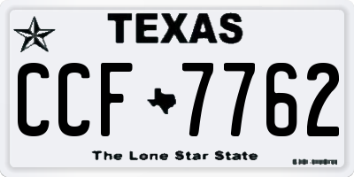 TX license plate CCF7762
