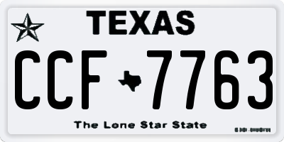 TX license plate CCF7763