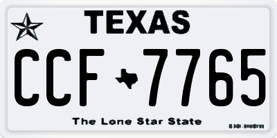 TX license plate CCF7765