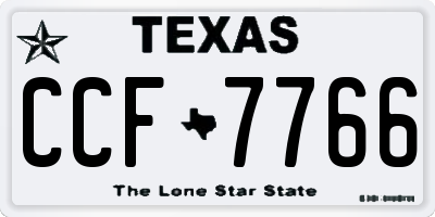 TX license plate CCF7766