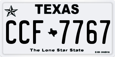 TX license plate CCF7767