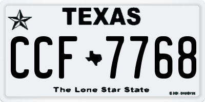 TX license plate CCF7768