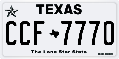 TX license plate CCF7770
