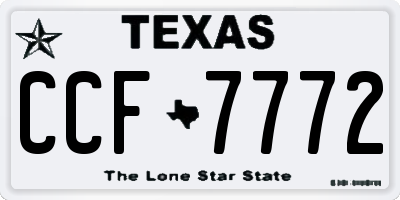 TX license plate CCF7772