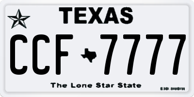 TX license plate CCF7777