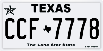 TX license plate CCF7778