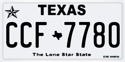 TX license plate CCF7780