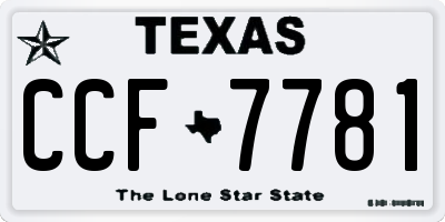 TX license plate CCF7781