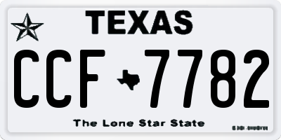 TX license plate CCF7782