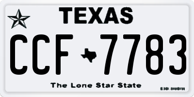 TX license plate CCF7783